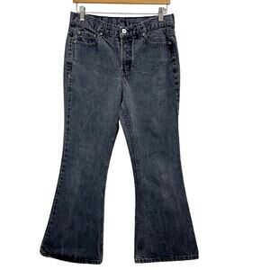 Vintage 90s Bell Bottom Jeans Canyon River Blues Black Stone Wash Denim 32x30